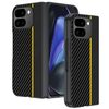 Противоударный чехол Carbon Fiber Texture Printing для Google Pixel 10 Pro Fold — чёрный/жёлтый