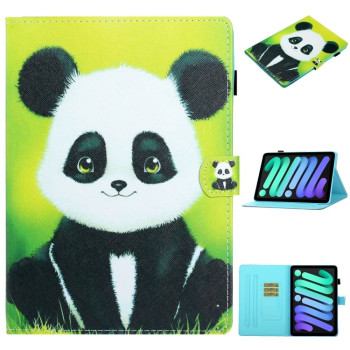 Чехол-книжка Coloured Drawing для iPad mini 7/ mini 6 - Panda