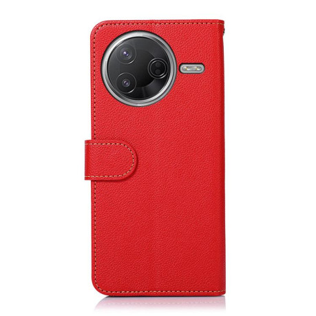Чехол-книжка KHAZNEH Litchi Texture для Xiaomi Poco F7 Pro / F7 Ultra - красный