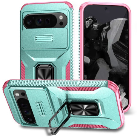 Протиударний чохол Sliding Camshield для Google Pixel 9 Pro XL - Grey Green + Pink