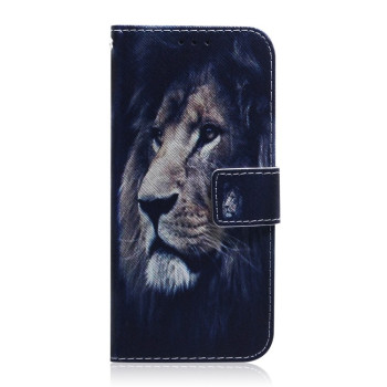 Чехол-книжка Coloured Drawing для Samsung Galaxy M33 5G - Lion