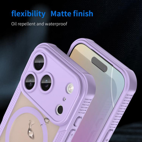 Противоударный чехол Armor Glaze MagSafe Magnetic для iPhone 17 Pro - фиолетовый
