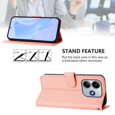 Чохол-книжка Skin Feel Solid Color Leather Xiaomi Poco M7 Pro 5G - рожевий