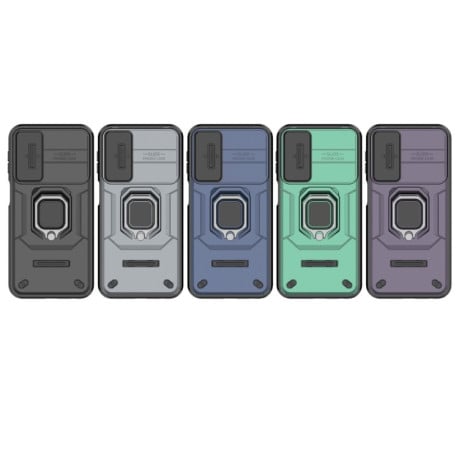 Противоударный чехол Sliding Camshield для Samsung Galaxy M34 5G - фиолетовый