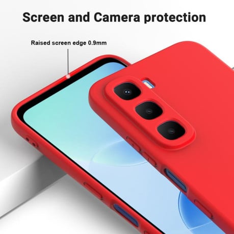 Силиконовый чехол Solid Color Liquid Silicone на Infinix Hot 60 Pro+ 4G - красный