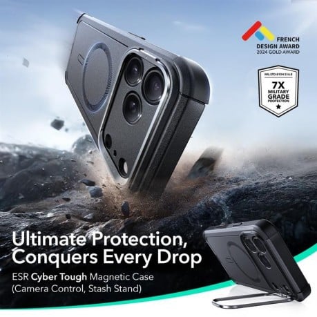 Оригинальный чехол ESR Cyber ​​с подставкой Kickstand и с MagSafe на iPhone 17 Pro Max - Black