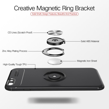 Ударозащитный чехол Metal Ring Holder 360 Degree Rotating на iPhone 6 Plus / 6s Plus - красный