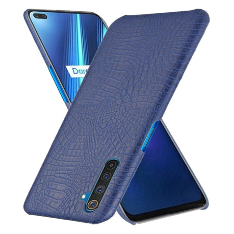 Ударопрочный чехол Crocodile Texture на Realme X50 Pro - синий