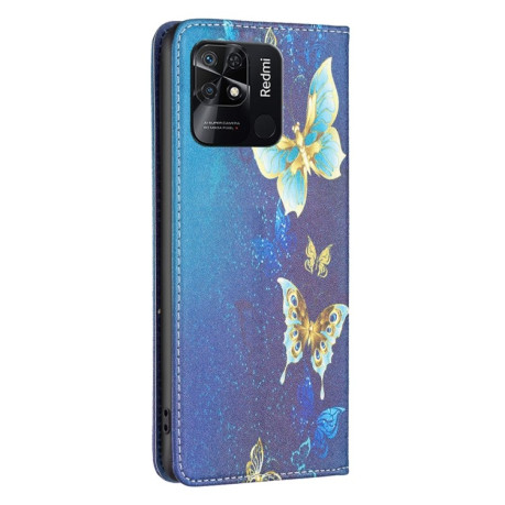 Чохол-книжка Colored Drawing Pattern Invisible для Xiaomi Poco C40/Redmi 10c - Gold Butterflies