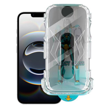 Защитное Стекло Easy Install 28 Degree Privacy Armor Tempered Glass для iPhone 16e - черное