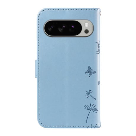 Чехол-книжка с тиснением Dandelion и магнитным хлястиком на Google Pixel 10 Pro XL 5G Global - голубой