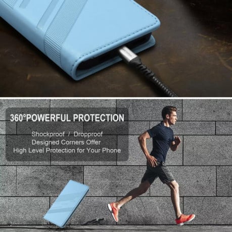 Чохол-книжка Embossed Multi-functional Wallet Retro Leather на Infinix Hot 50 Pro 4G - блакитний