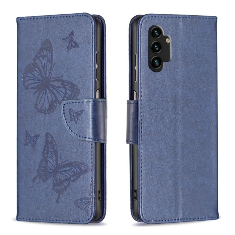 Чехол-книжка Butterflies Pattern для Samsung Galaxy A13 4G - синий
