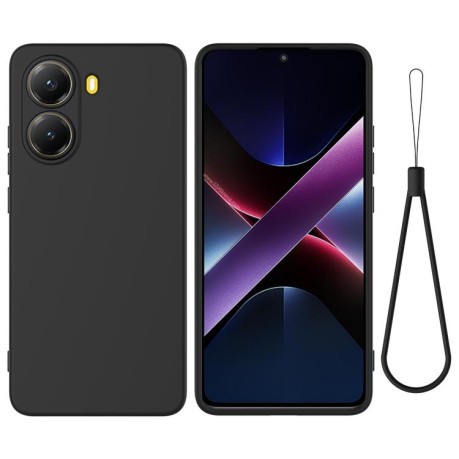 Силіконовий чохол Solid Color Liquid Silicone на Xiaomi Poco X7 Pro - чорний