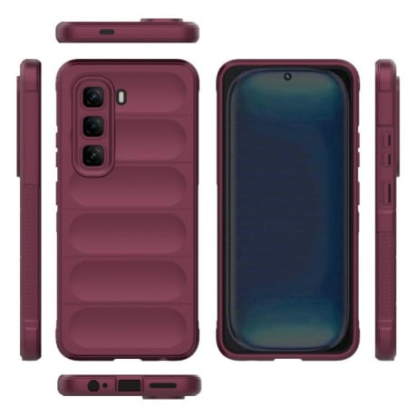 Силіконовий чохол Magic Flannel на Infinix Hot 50 Pro 4G Global – винно-червоний