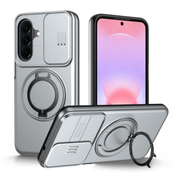 Чохол Escase зі шторкою камери та магнітним кільцем на Galaxy A27 5G — сріблястий