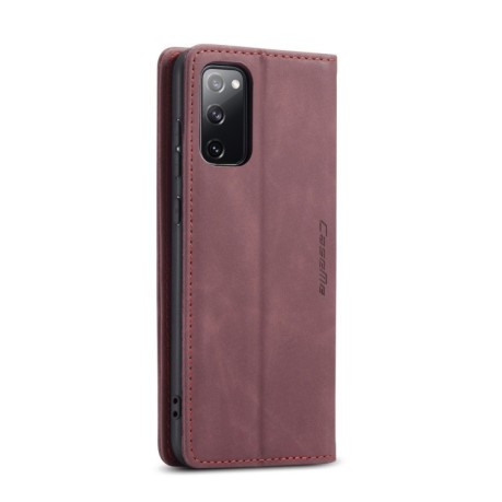 Чехол-книжка CaseMe 013 Multifunctional на Samsung Galaxy S20 FE - винно-красный