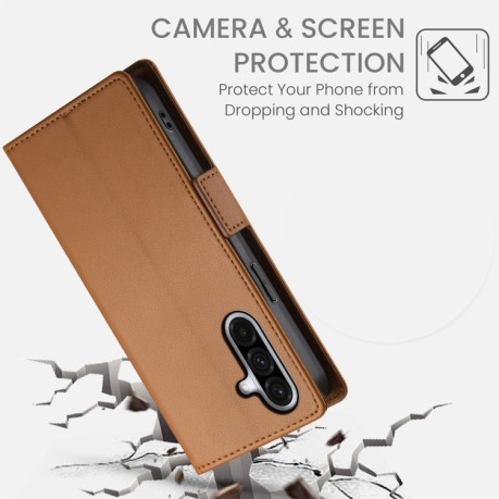Чохол-книжка Side Buckle Magnetic Frosted Leather  для Samsung Galaxy A26 5G - коричневий