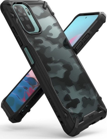 Оригинальный чехол Ringke Fusion X Design durable на Xiaomi Redmi Note 10 / Redmi Note 10S - Camo Black