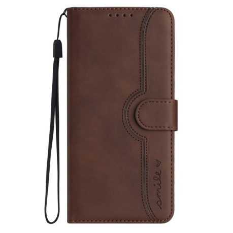 Чехол-книжка Skin Feel Heart Amile для Infinix Note 50 Pro 4G - коричневый