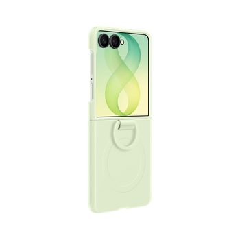 Оригинальный чехол Samsung Silicone Ring Magnet Cover с MagSafe на Samsung Galaxy Flip 8 — зелёный