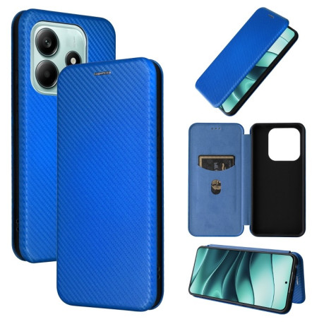 Чехол-книжка Carbon Fiber Texture на Xiaomi  Redmi Note 14 5G/Poco M7 Pro 5G - синий