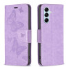 Чехол-книжка Butterflies Pattern для Samsung Galaxy M14 5G - фиолетовый