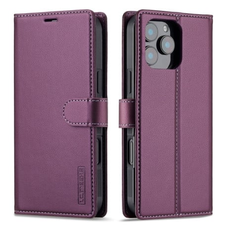 Чохол-книжка LCIMEEKE L2 Series Detachable Magsafe для iPhone 16 Pro Max - фіолетовий
