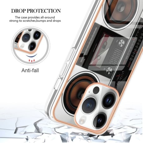 Протиударний чохол Electroplating IMD для iPhone 15 Pro Max 5G - Retro Radio