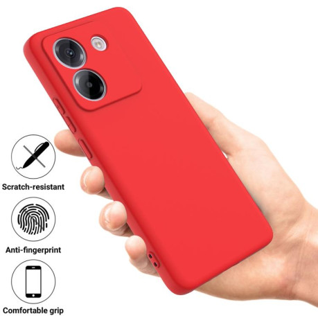 Силіконовий чохол Solid Color Liquid Silicone на Xiaomi Poco M7 Pro 5G - червоний