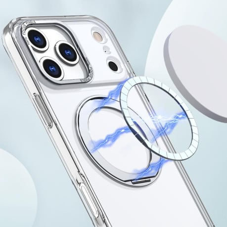 Чехол kalebol с MagSafe и подставкой 360 Metal Ring Holder на iPhone 17 Pro - прозрачный