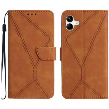 Чехол-книжка Stitching Embossed Leather For Samsung Galaxy A05 - коричневый