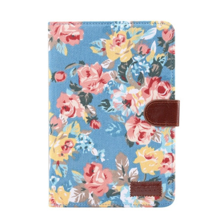 Шкіряний чохол-книга Floral Cloth на iPad Mini 2019 / iPad Mini 4- синій