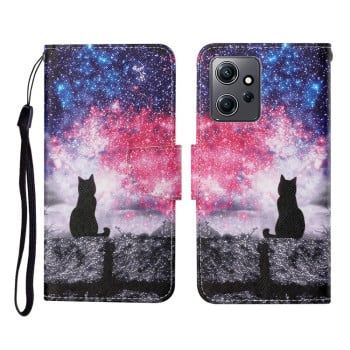 Чохол-книжка Colored Drawing Pattern для Xiaomi Redmi Note 12 4G - Star Sky Cat