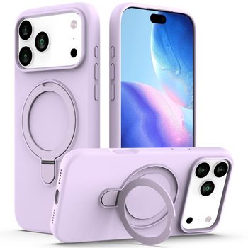 Чохол Escase з рідкого силікону з кільцем і MagSafe на iPhone 18 Pro Max / 17 Pro Max — ліловий