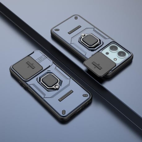 Противоударный чехол Sliding Camshield на Xiaomi Redmi 15C 5G / 4G EU 173mm - синий