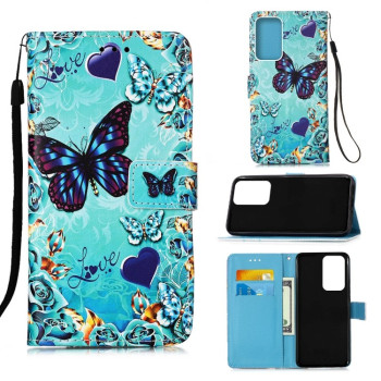 Чехол-книжка Pattern Plain Weave для Samsung Galaxy A13 4G - Heart Butterfly