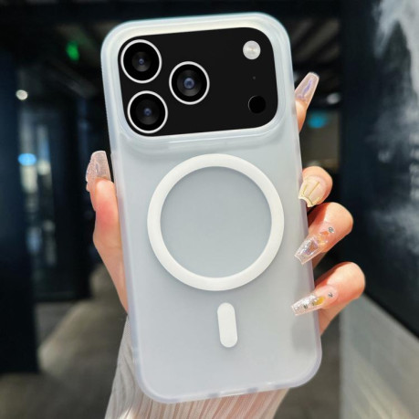 Противоударный чехол Transparent TPU Hybrid PC Magsafe для iPhone 17 Pro Max - белый