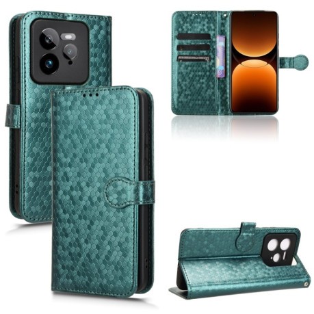 Чехол-книжка Honeycomb Dot для Realme GT 7 Pro - зелений