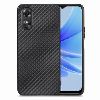 Противоударный чехол Accurate Carbon Fiber для OPPO A17 - черный