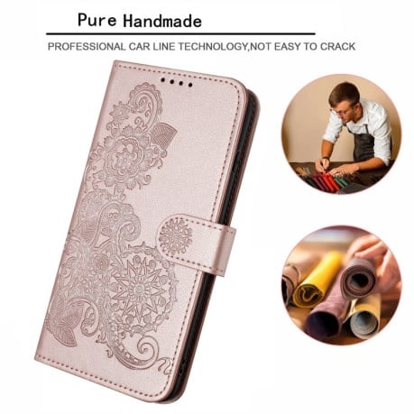 Чохол-книжка Totem Embossed Magnetic Leather на OPPO A58 4G - рожеве розовое золото