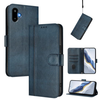 Чехол-книжка Line Splicing Buckle Retro Leather для Samsung Galaxy M06 5G - синій