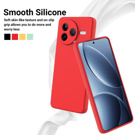 Силиконовый чехол Solid Color Liquid Silicone на Xiaomi Poco F7 Pro - красный