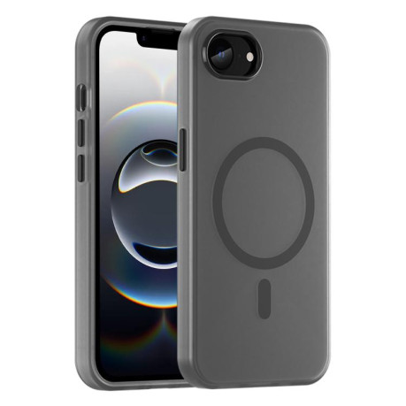 Противоударный чехол MagSafe Frosted Translucent TPU + PC для iPhone 16e - черный