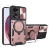 Противоударный чехол CD Texture Sliding Camshield Magnetic Holder на OPPO A78 4G - розовый