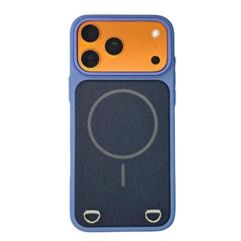 Тканевой чехол Skin Feel PC + Technology Cloth Magnetic с софт-тач покрытием для iPhone 17 Pro Max — синий