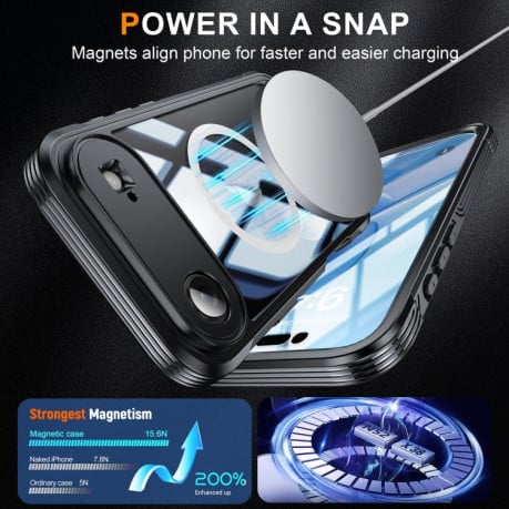 Противоударный чехол RedPepper Tempered Glass с MagSafe на iPhone Air - черный