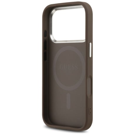 Оригинальный чехол Guess 4G Triangle Logo с MagSafe на iPhone 17 Pro - brown