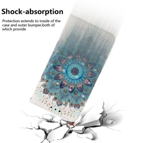 Чехол-книжка Crystal 3D Shockproof Protective Leather для Samsung Galaxy M35 - Wreath