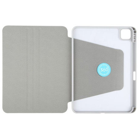 Чехол-книжка GEBEI Acrylic TPU 3-folding Rotating Smart Tablet Leather для iPad Pro 13 2024 - серый